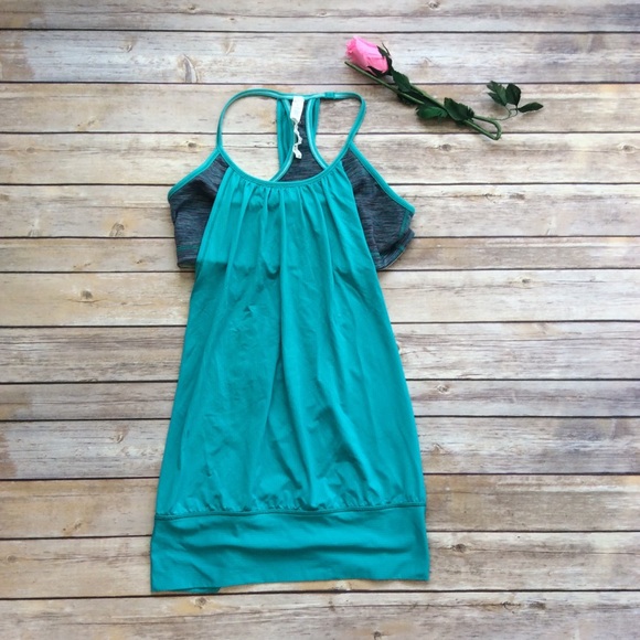 lululemon athletica Tops - Lululemon No Limits tank blue tropics size 8